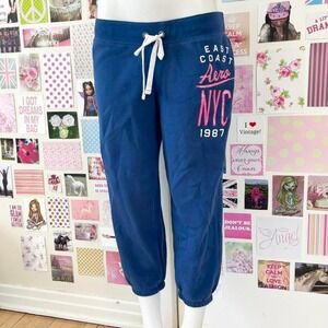 aeropostale nyc 1987 navy capri joggers size large